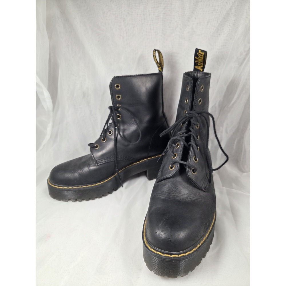 Dr. Martens SHRIVER Hi Black Platform Boots Women Size US 8 EUC y2k combat